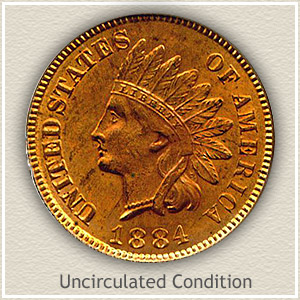 1884 Indian Head Penny Uncirculated Condition