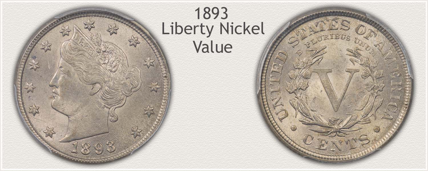 Obverse and Reverse Views of an 1893 Liberty Nickel