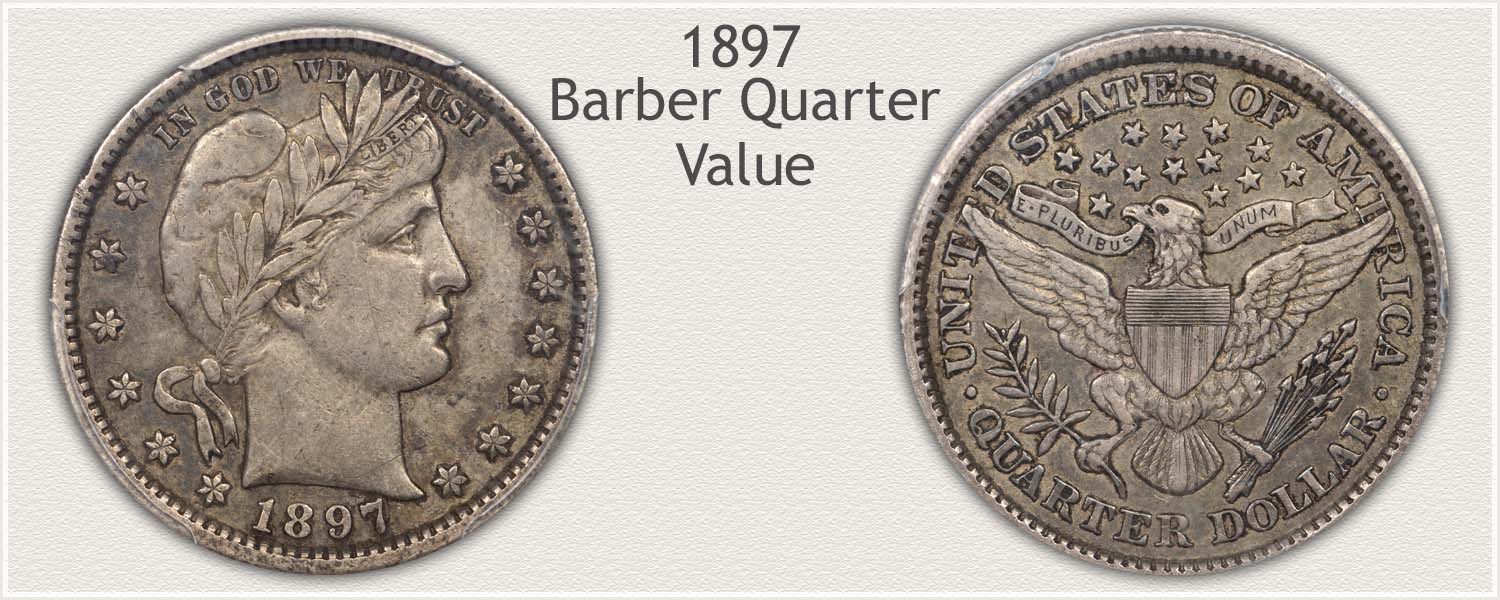 1897 Quarter - Barber Quarter Series - Obverse and Reverse View