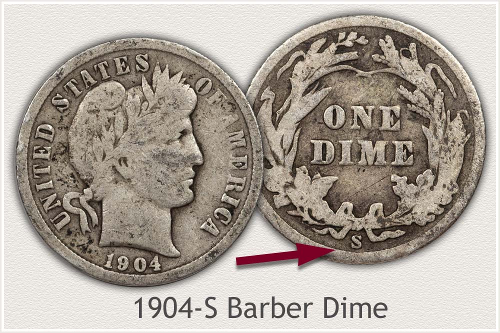 1904-S Barber Dime