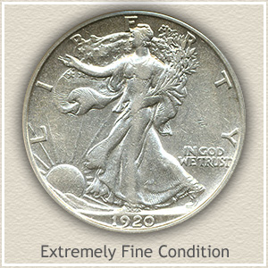 1920 Half Dollar Extremely Fine Condition