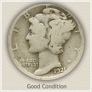 1921 Dime Good Condition