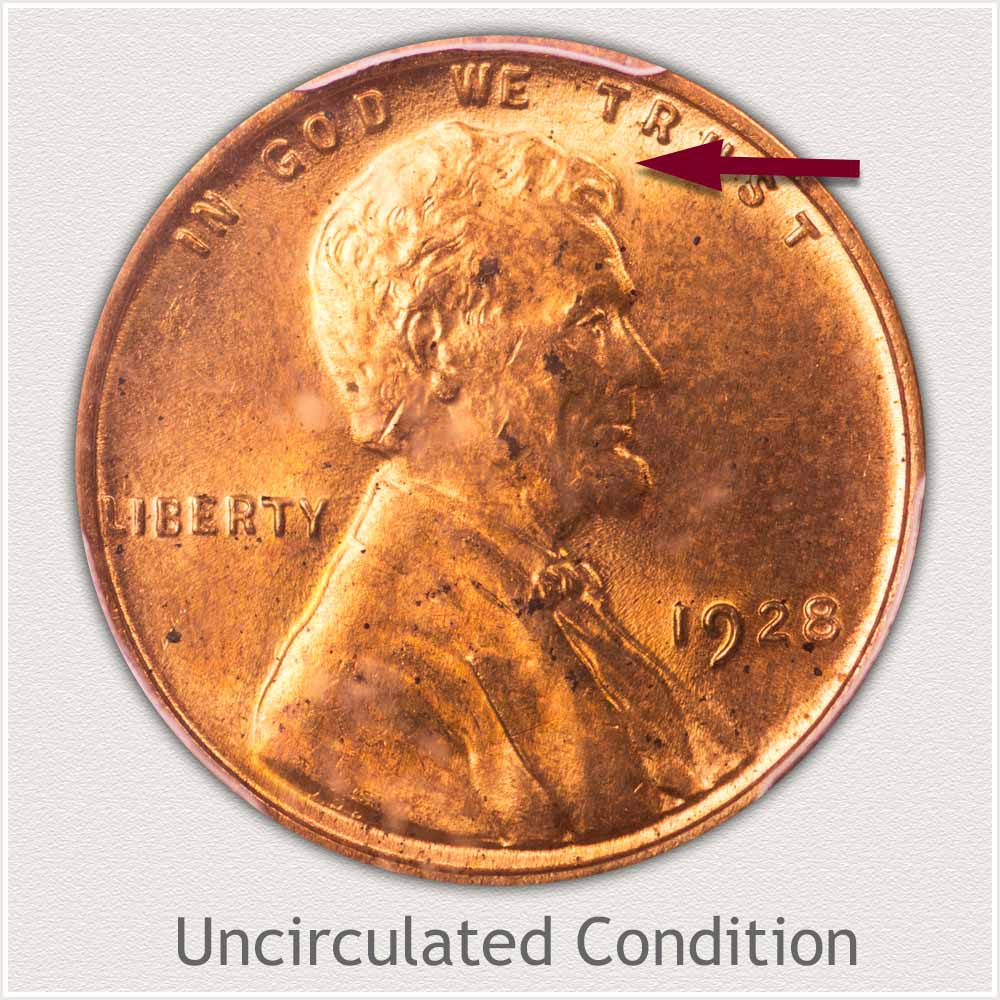 Uncirculated Grade 1928 Lincoln Penny