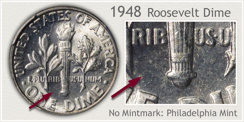 1948 Roosevelt Dime