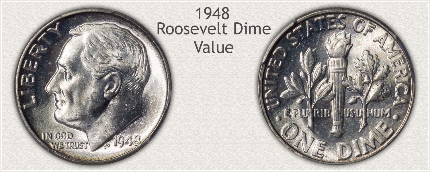 1948 Roosevelt Dime - Obverse and Reverse