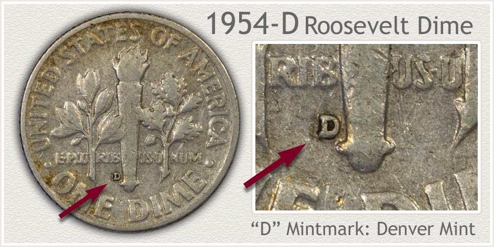 1954-D Roosevelt Dime