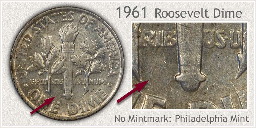 1961 Roosevelt Dime