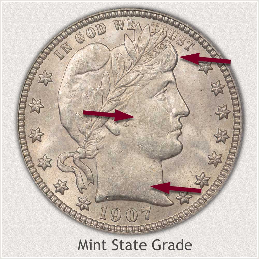 Barber Quarter Mint State Grade