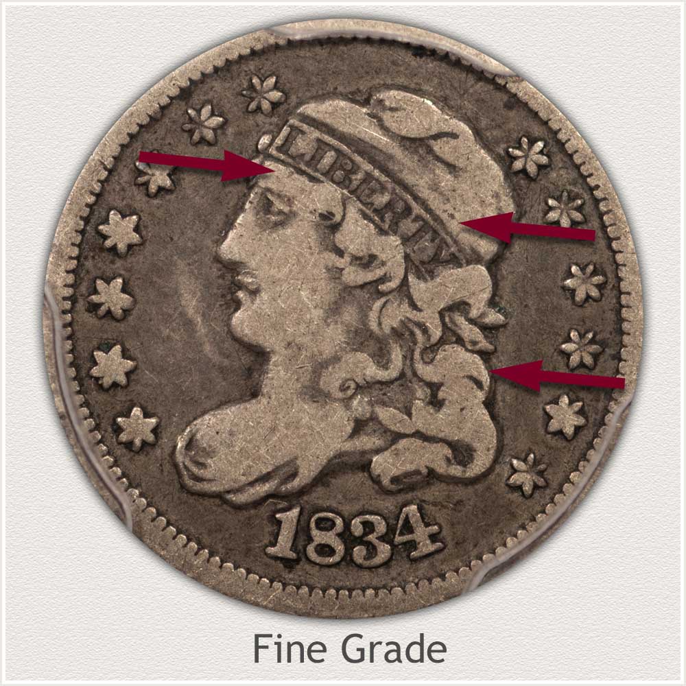 1834 dime deals value