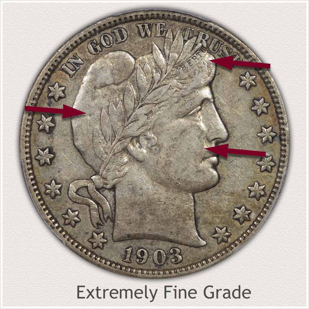 Barber Half Dollar Extremely Fine Grade