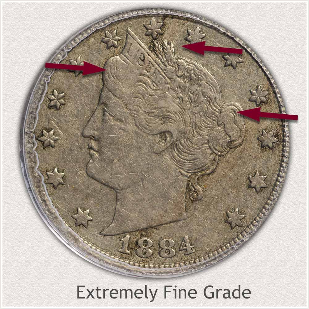 Obverse Liberty Nickel in Extremely Fine Grade