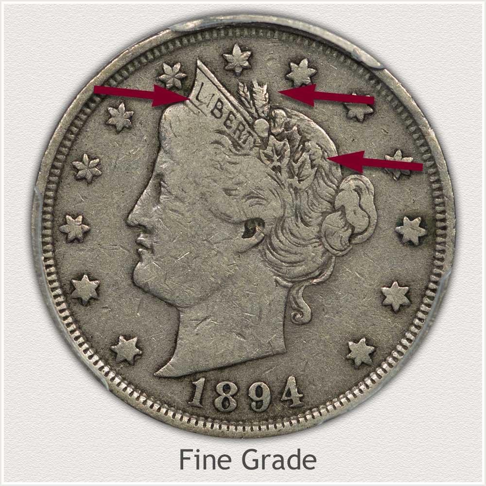 Example of a Liberty Nickel in Fine Grade Condition