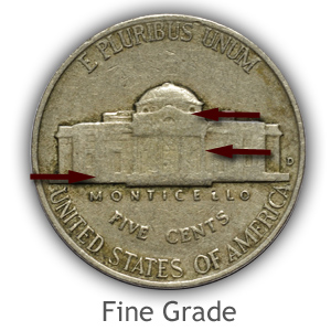 Grading Reverse Fine Condition Jefferson Nickels