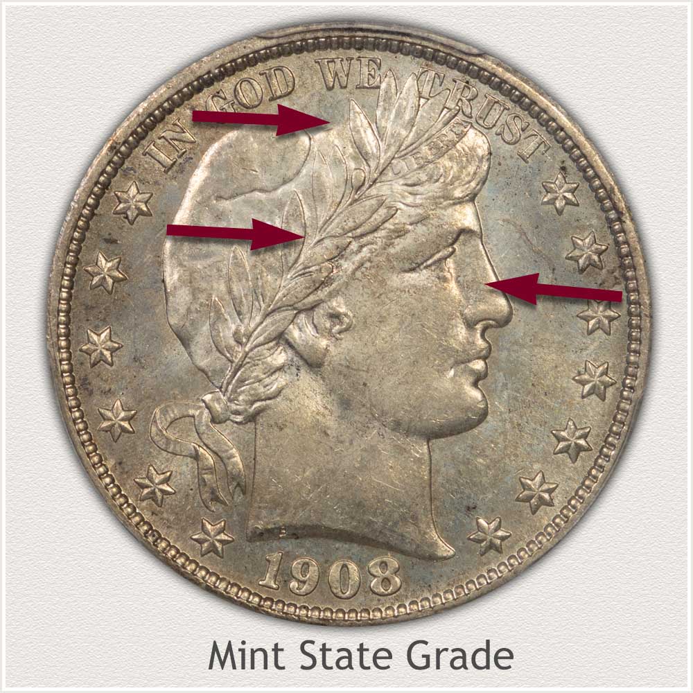 Barber Half Dollar Mint State Grade