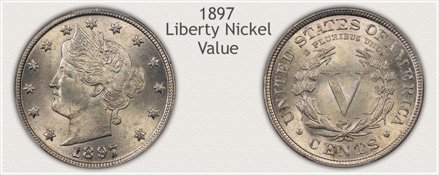 1897 Shield Nickel Obverse and Reverse Views