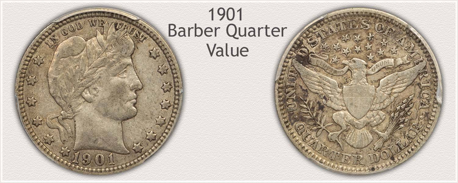 Ancient 1901 cheapest Liberty Barber Quarter