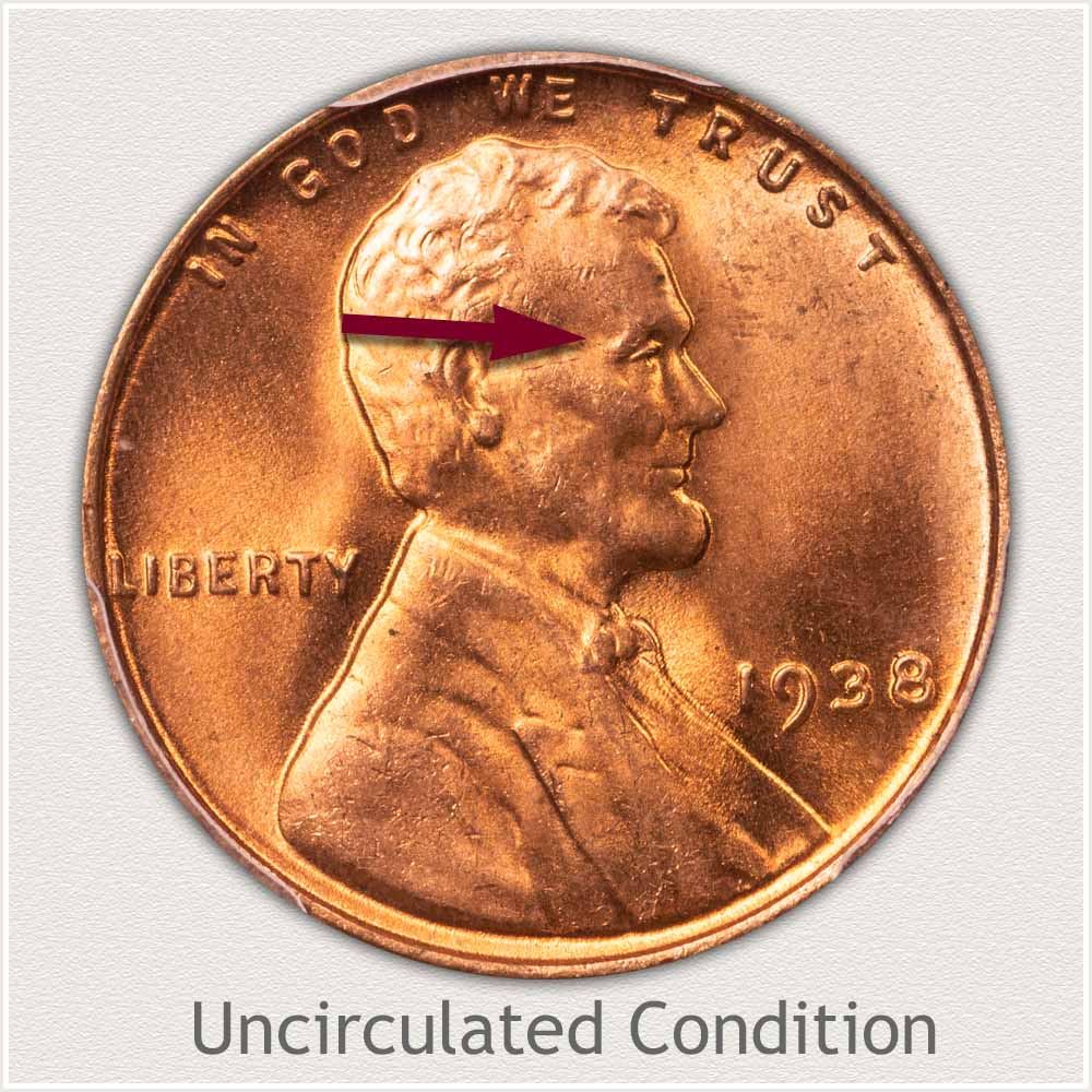 Uncirculated Grade 1938 Lincoln Penny