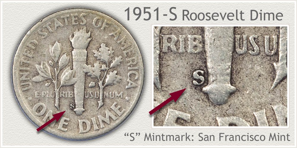 1951-S Roosevelt Dime