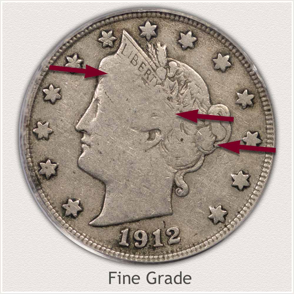 Fine Grade Liberty Nickel Features