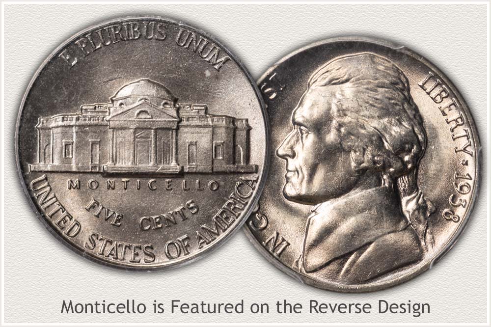 Jefferson Nickels Feature Monticello on Reverse