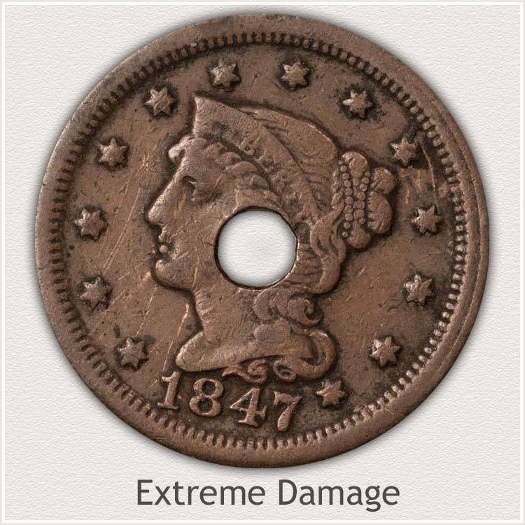 1853 P Braided Hair Liberty Head Large Cents Early Copper Penny