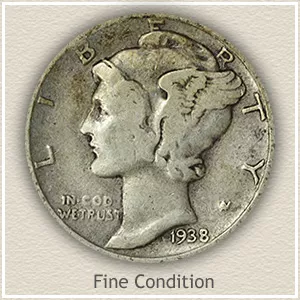 Mercury Dime Fine Condition