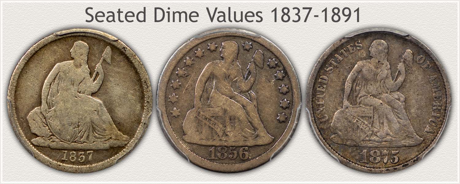 Shops seated liberty dime types