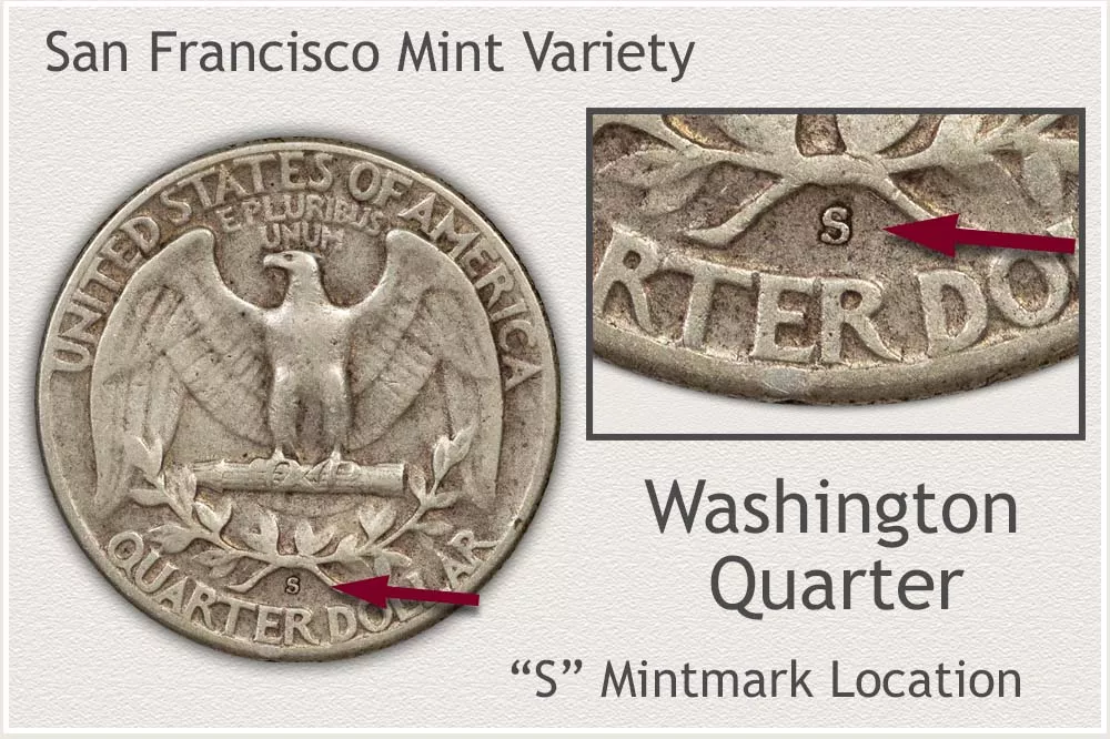 Location of S Mintmark San Francisco Mint